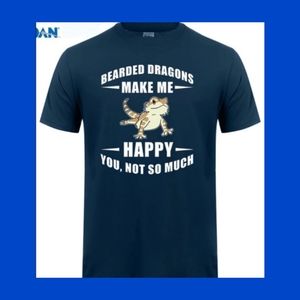 5/$25 new in original bag, Gildan navy Tshirt, bearded dragon theme w fun saying